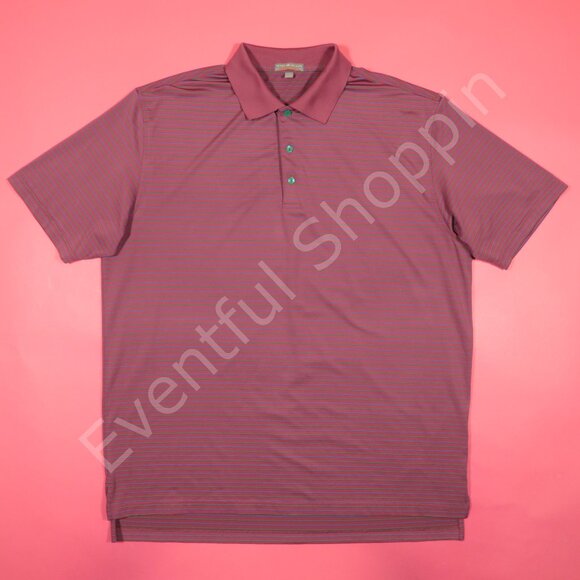 Peter Millar Summer Comfort Harnett Stripe Stretch Jersey Polo Shirt Pur… - Picture 2 of 5